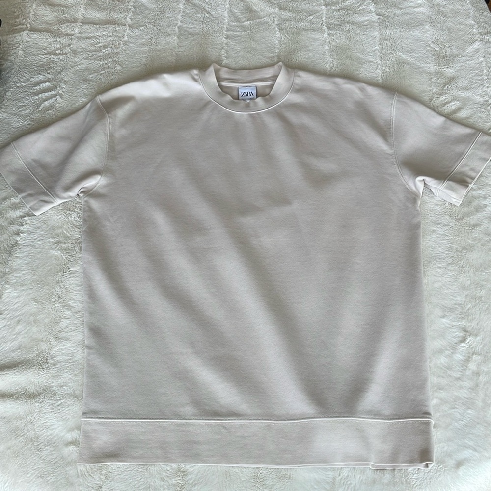 Zara beige boxy fit tshirt